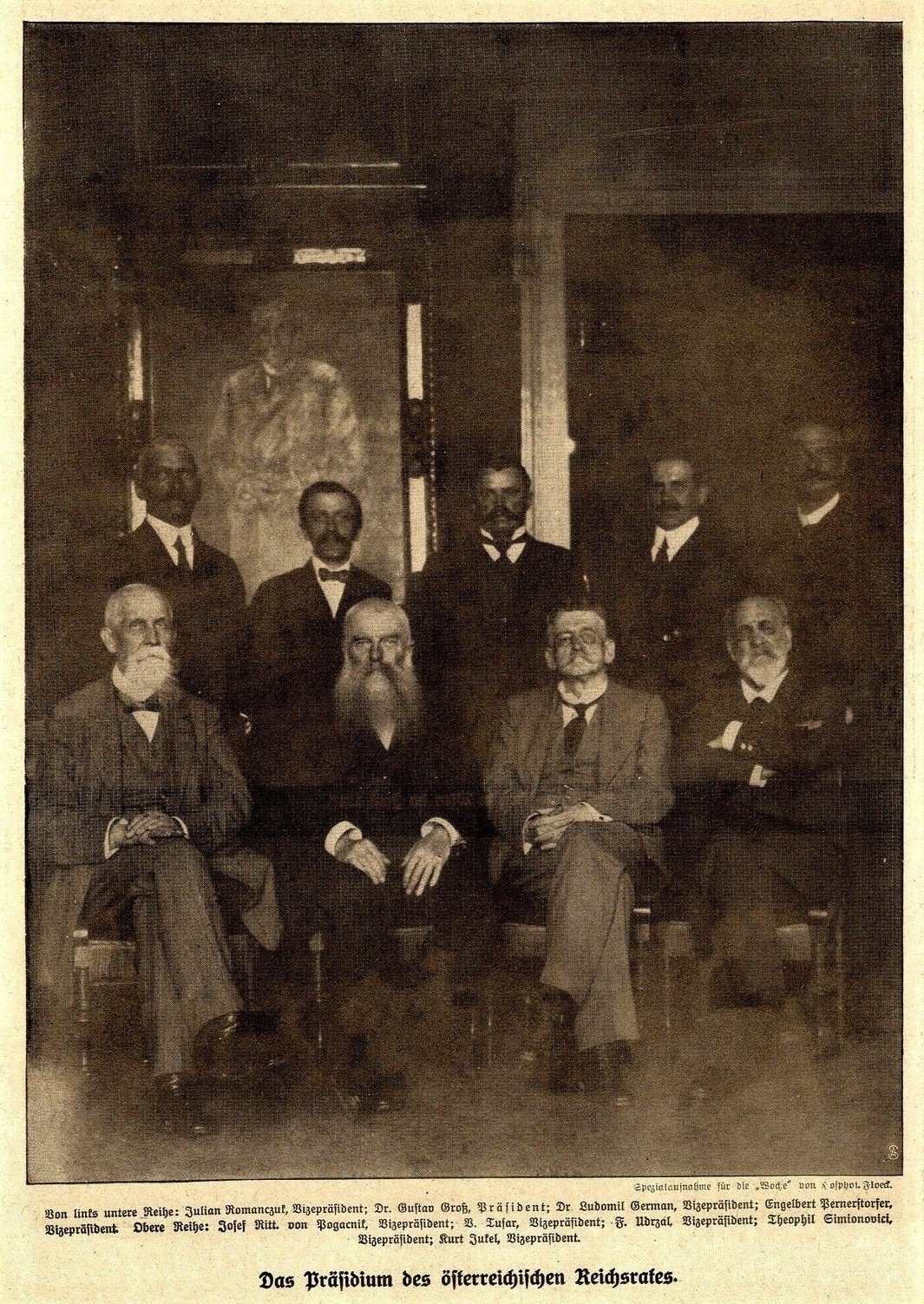 Portrait von Gustav Gross: Präsidium des österreichischen Reichsrates, 1917 (1917)